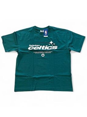Boston Celtics Short Sleeve Shirt Deep Sea Green Teal Boxy Fit Men’s Size M NWT